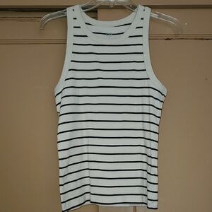 GAP Factory Black and White Striped Tank Top